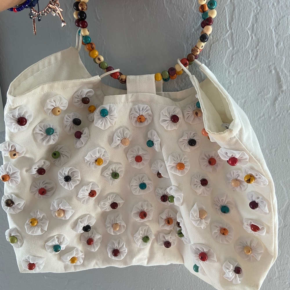Artisan Brazilian White açaí Clutch Bag/ Wristlet